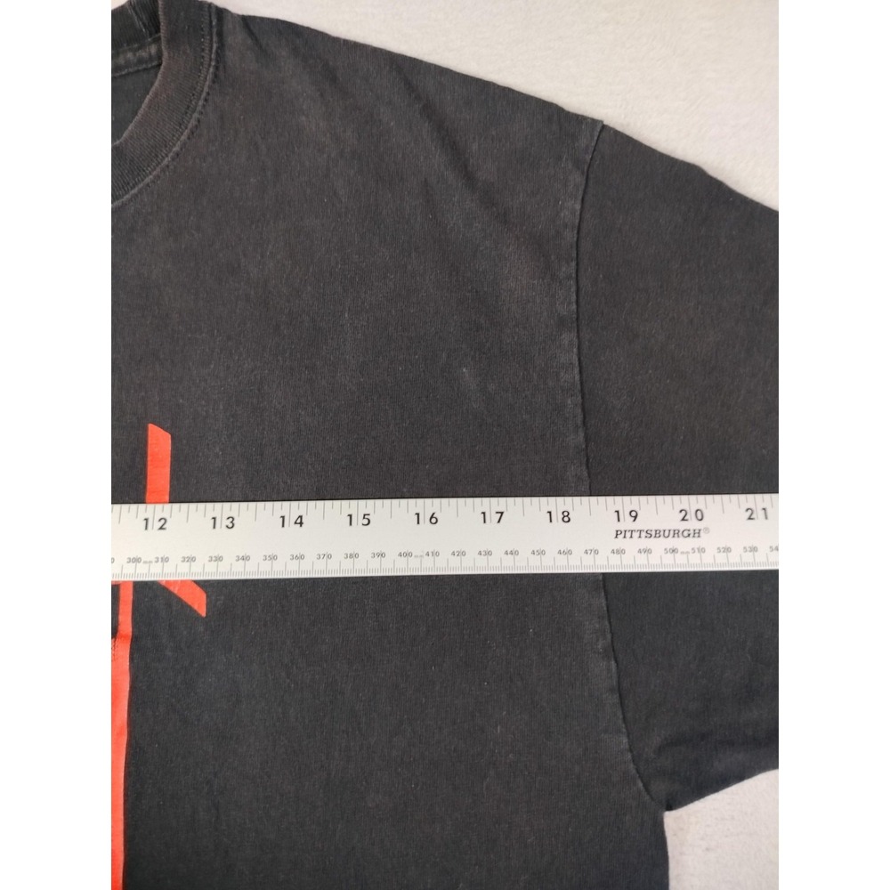 Champion Shirt Mens Large Black REAL SLAIN Religious Graphic Christian Tee - Picture 8 of 10